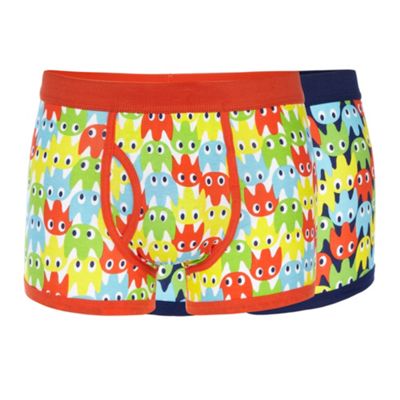 Red Herring Pack of two navy and white ghost printed trunks